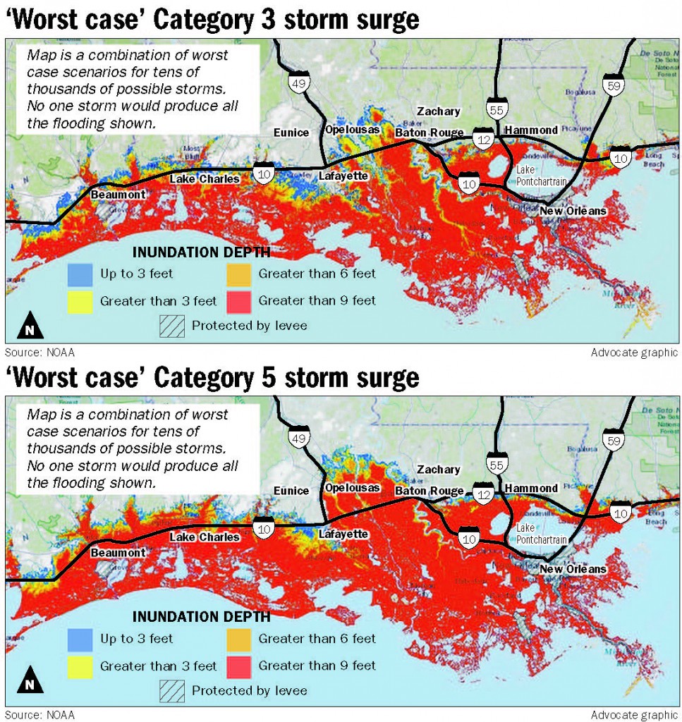 New Storm Surge Map Predicts Worst Case Scenarios For South Louisiana Lsu Law Center Climate 9059