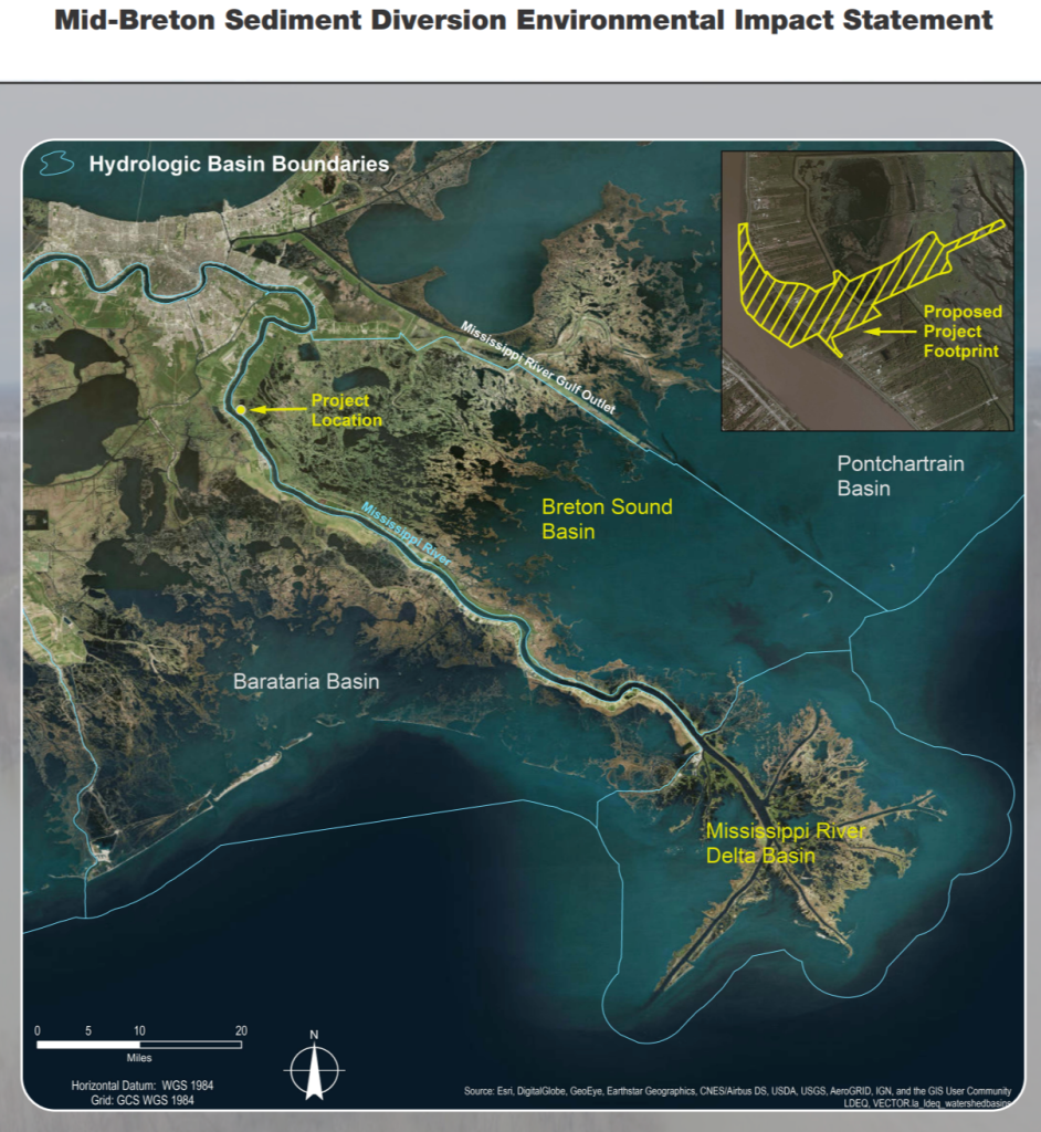 Mid-Breton Sediment Diversion Project Location